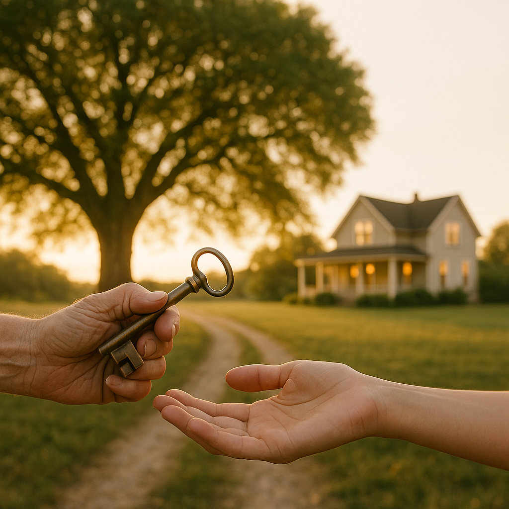 image of a family looking at insurance policy